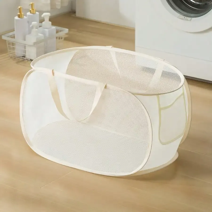 Panier à linge pliable, panier à linge ouvert, panier de rangement pliable, bac de rangement pour linge, accessoire d'organisation et de rangement pour la maison 7