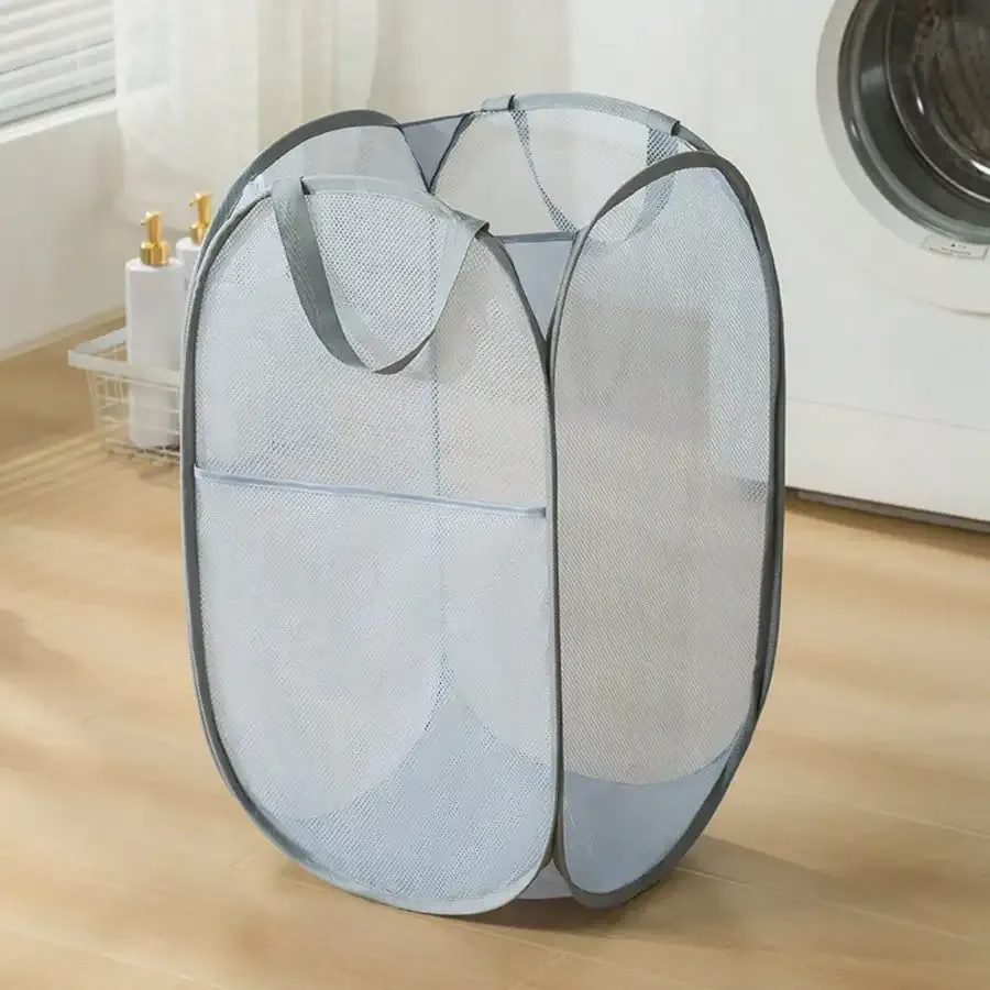Panier à linge pliable, panier à linge ouvert, panier de rangement pliable, bac de rangement pour linge, accessoire d'organisation et de rangement pour la maison 8