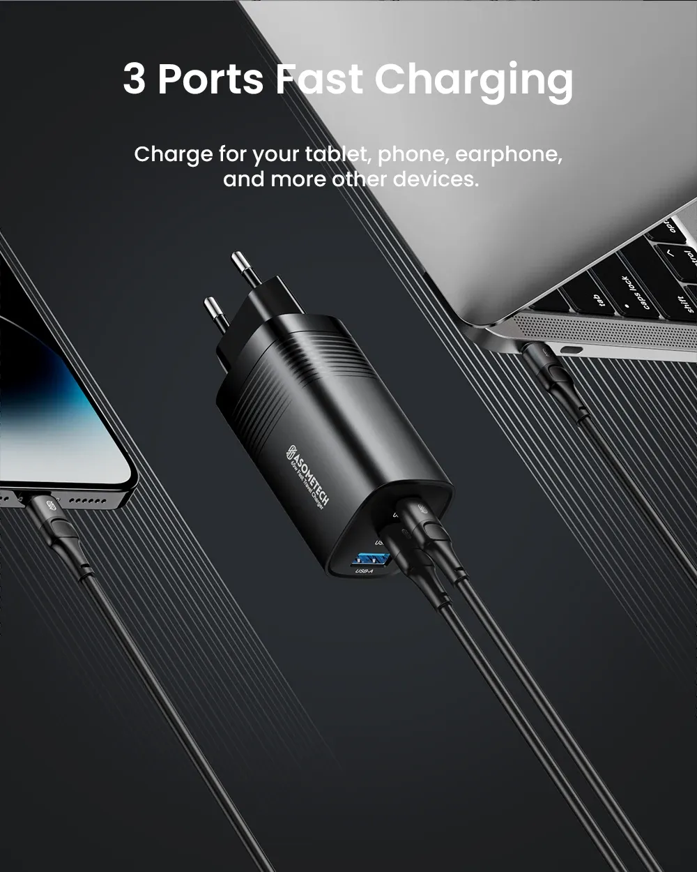 Chargeur ASOMETECH, compatibilité appareils
