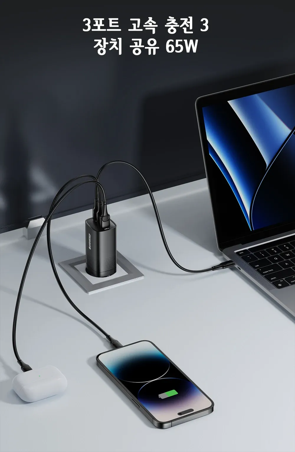 Chargeur ASOMETECH, connectique