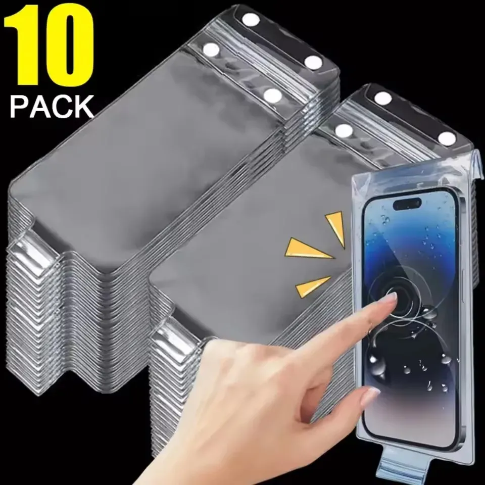 Pochette étanche transparente pour téléphone, lot de 10 ou 1 pièce, housse de protection sous-marine pour natation, compatible iPhone 16, Samsung et Xiaomi 1