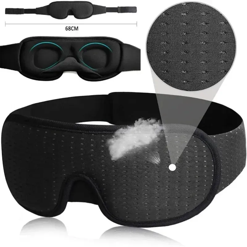 Masque de sommeil 3D occultant, rembourré et doux, pour une nuit reposante 3