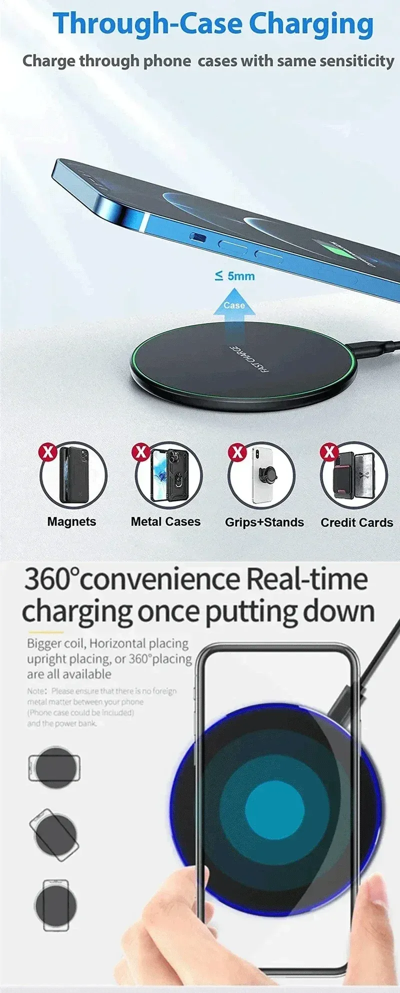 Chargeur sans fil rapide, usage au bureau