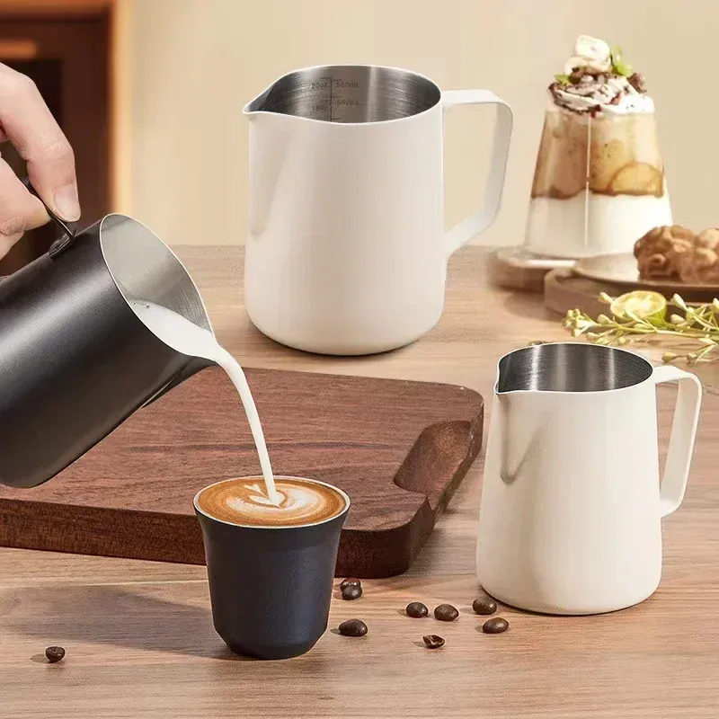 Pichet à mousse pour café et lait en acier inoxydable 304, 350 ml / 600 ml, avec échelle précise 2