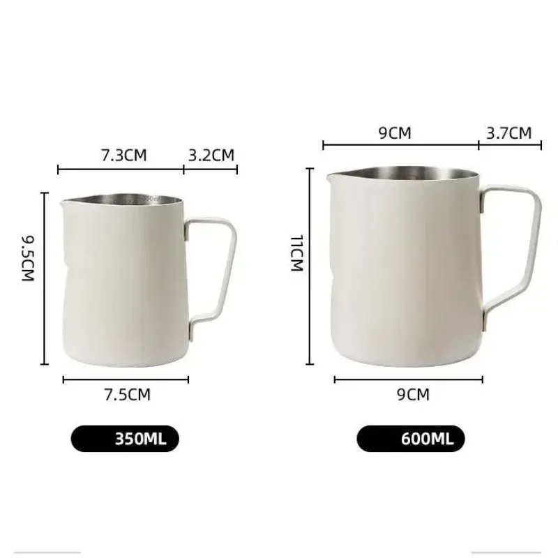 Pichet à mousse pour café et lait en acier inoxydable 304, 350 ml / 600 ml, avec échelle précise 3