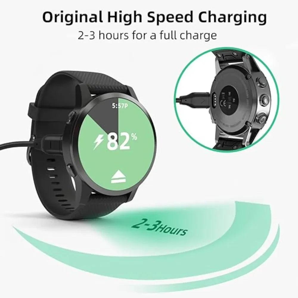 Chargeur USB-C de remplacement pour Garmin Fenix 5, 5S, 5X, 5 Plus, 6, 6S, 6X, 6 Pro, 7, 7S, 7X, câble de 1 m 4