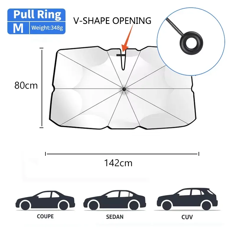 Pare-soleil pliable pour pare-brise avant, compatible Tesla 12