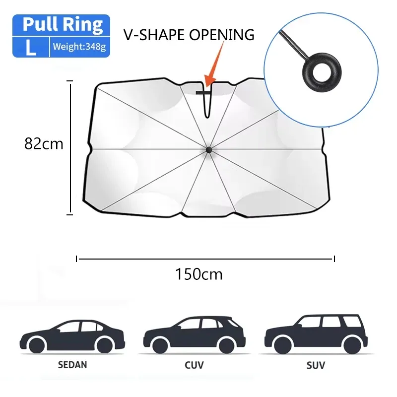 Pare-soleil pliable pour pare-brise avant, compatible Tesla 8