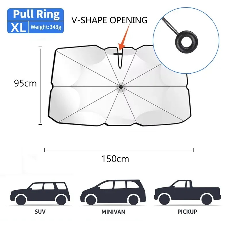 Pare-soleil pliable pour pare-brise avant, compatible Tesla 7