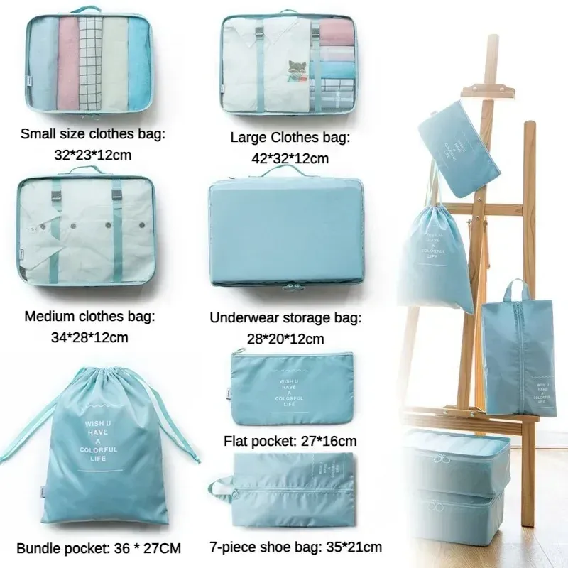 Ensemble de 7 Cubes d'Emballage pour Valise et Bagages 6