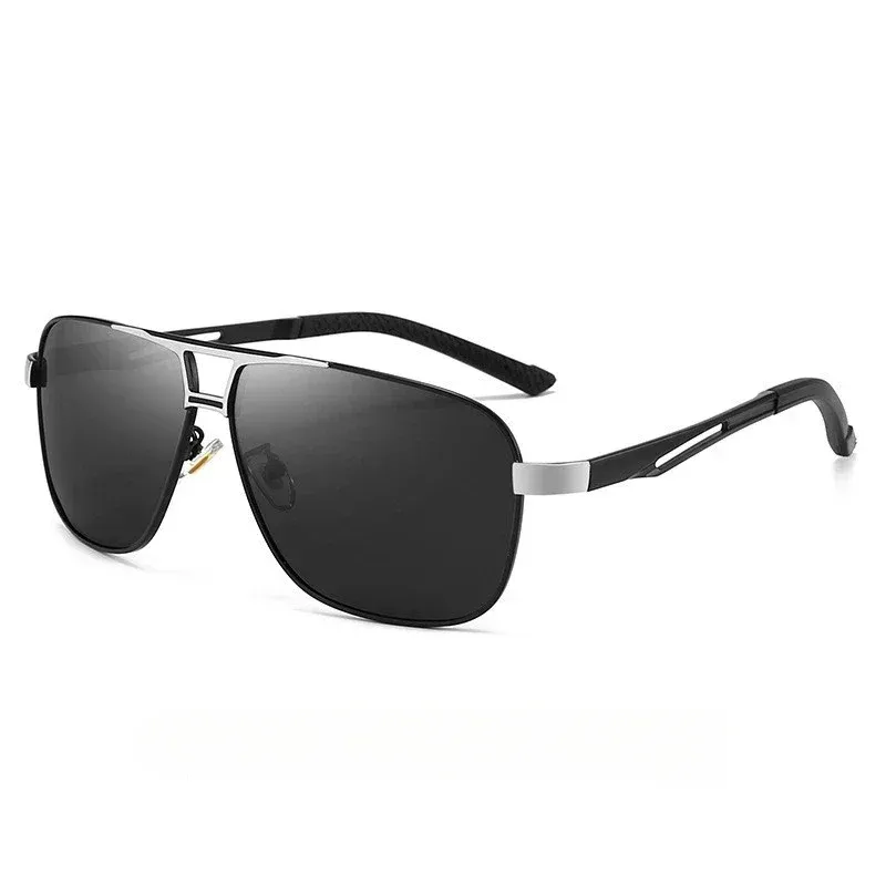 Lunettes de soleil photochromiques polarisées carrées pour homme, monture en aluminium-magnésium 7