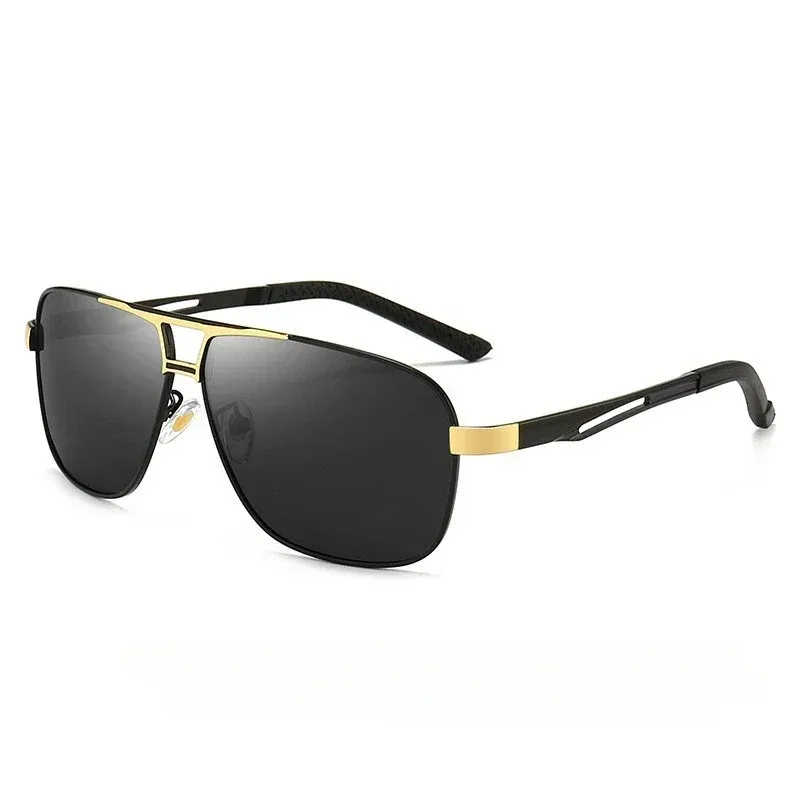 Lunettes de soleil photochromiques polarisées carrées pour homme, monture en aluminium-magnésium 9