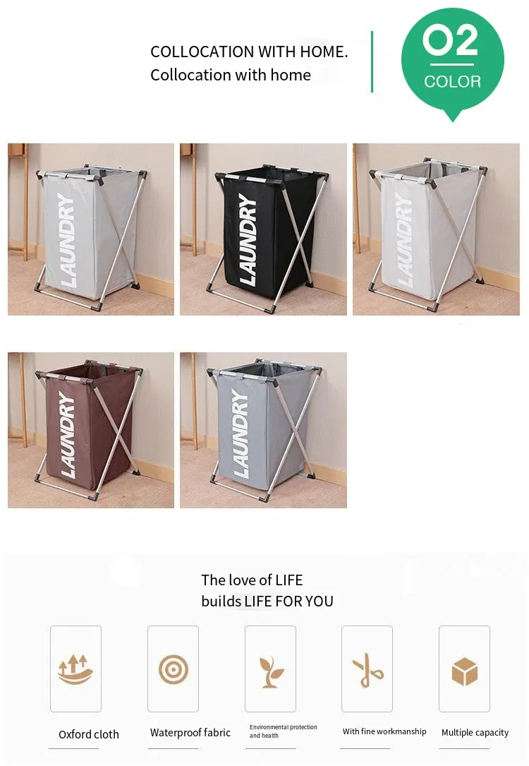 Panier à linge rangé dans un espace de vie
