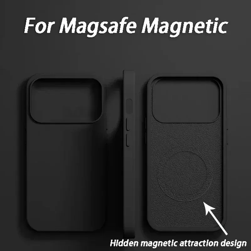 Étui de luxe pour iPhone compatible MagSafe, en silicone liquide, résistant aux chocs 2