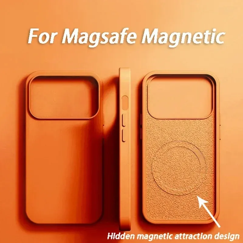 Étui de luxe pour iPhone compatible MagSafe, en silicone liquide, résistant aux chocs 3