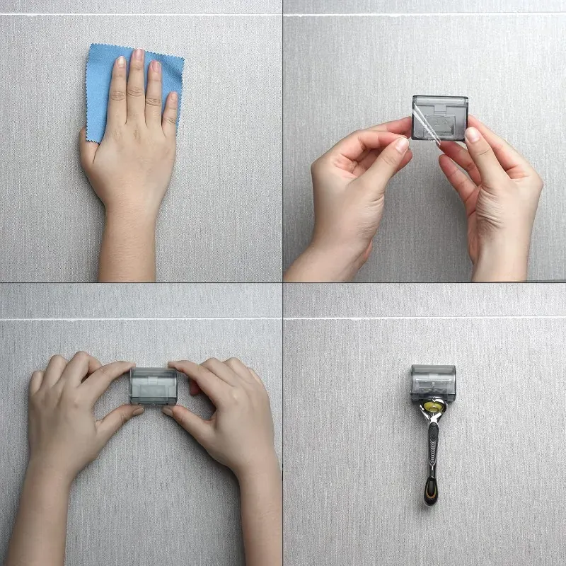 Porte-rasoir mural de douche installé dans la douche