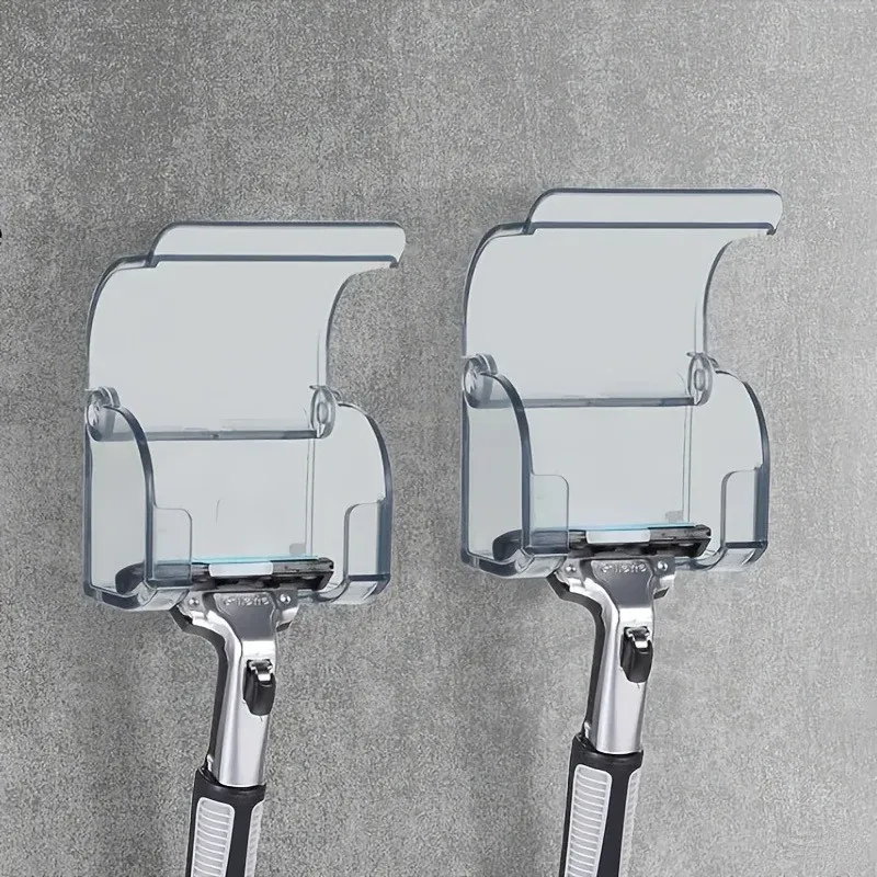 Porte-rasoirs mural auto-adhésif et étanche pour douche, lot de 2 8