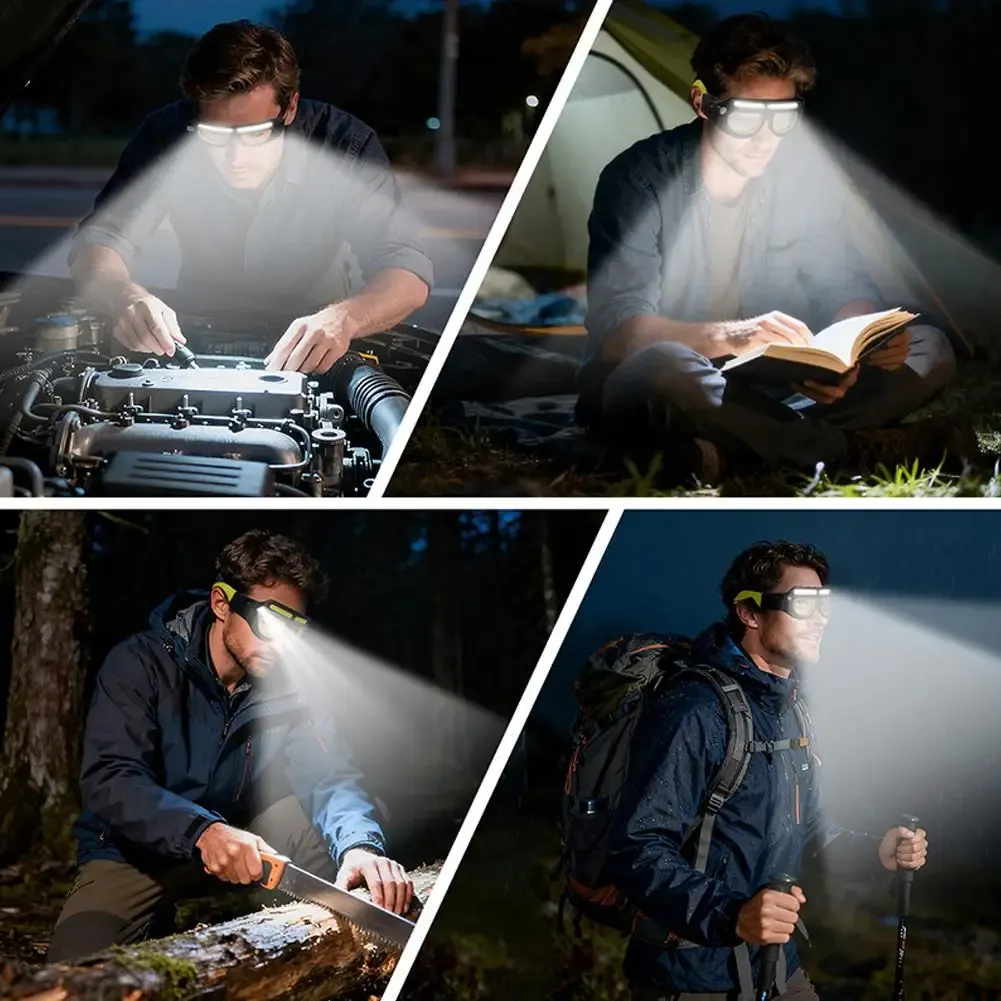 Lunettes LED rechargeables à capteur de mouvement, 5 modes d'éclairage – Mécanique automobile, atelier, camping et pêche 3