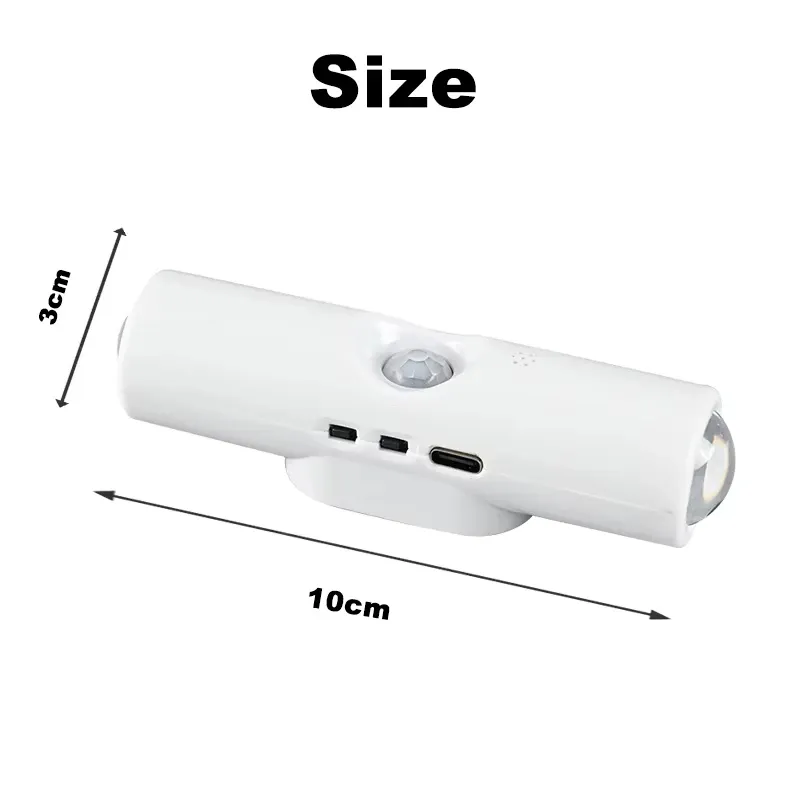 Lampe murale LED RGB intelligente à double tête avec détecteur de mouvement et veilleuse magnétique rechargeable 6