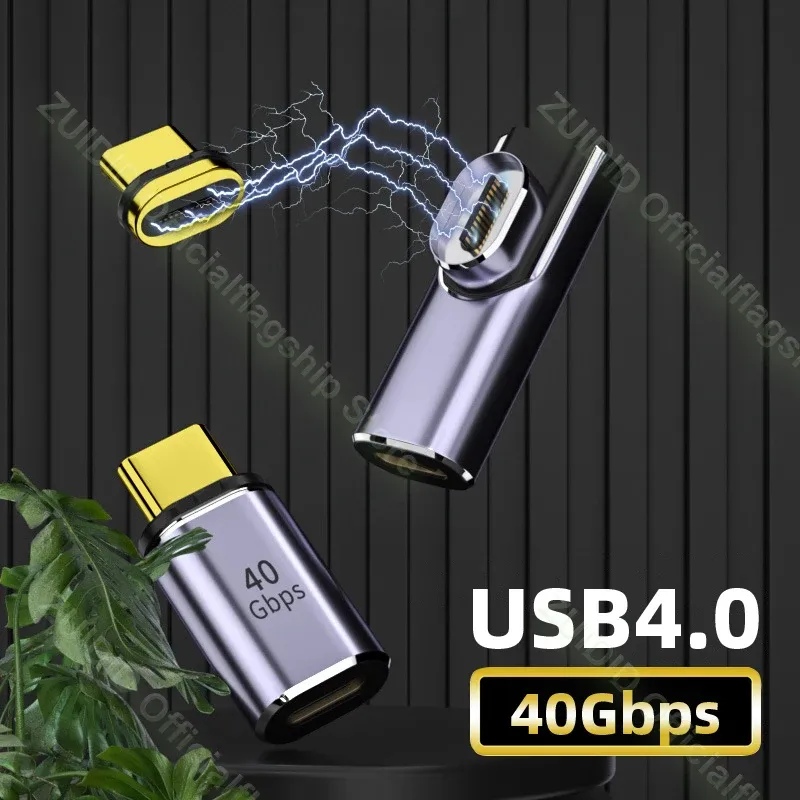 Adaptateur magnétique USB-C Thunderbolt 3, 40 Gbps, 100 W, charge rapide, 8K @ 60 Hz 2