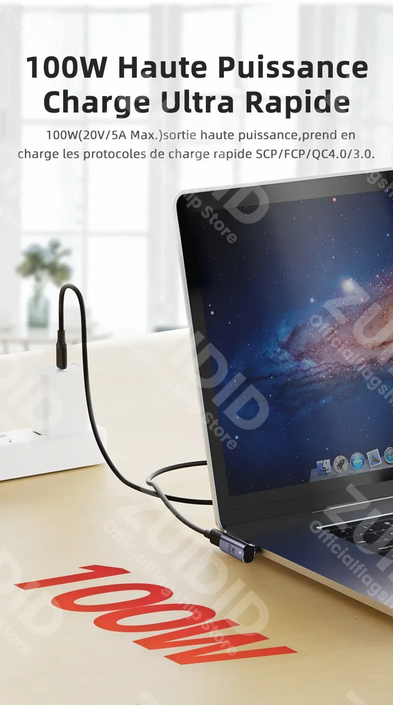 Adaptateur magnétique USB-C utilisé avec un ordinateur portable