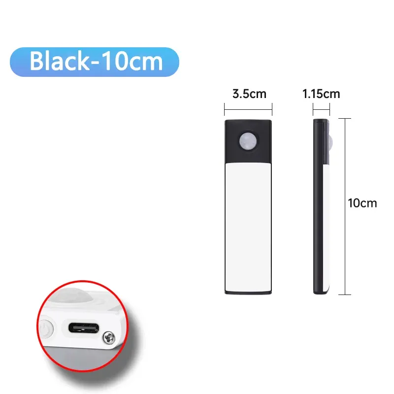 Veilleuse LED sans fil rechargeable par USB avec capteur de mouvement, idéale pour l'éclairage sous armoire 16