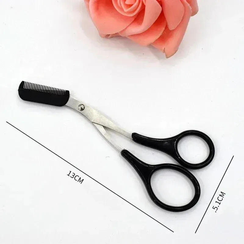 Ensemble de 3 pièces de rasoir à sourcils en acier inoxydable avec peigne, ciseaux à sourcils et outils de maquillage pour l'épilation et le façonnage des sourcils 5