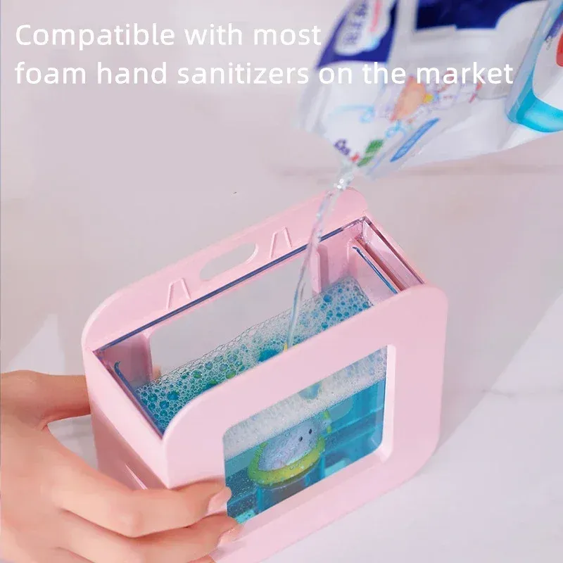 Distributeur automatique de savon sans contact aux motifs d'animaux mignons, recharge USB, 400 ml 3