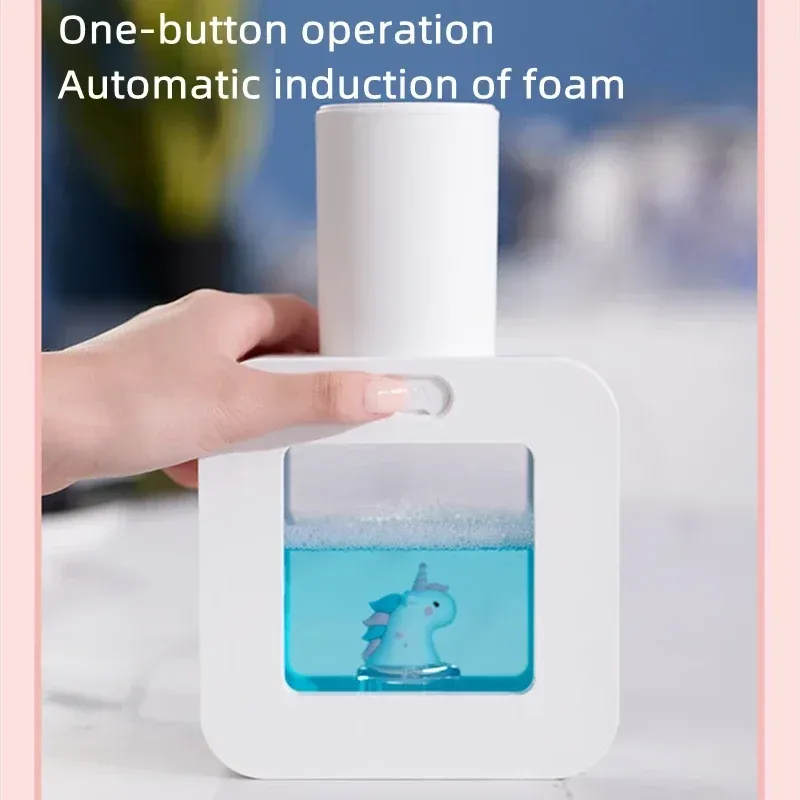 Distributeur automatique de savon sans contact aux motifs d'animaux mignons, recharge USB, 400 ml 5
