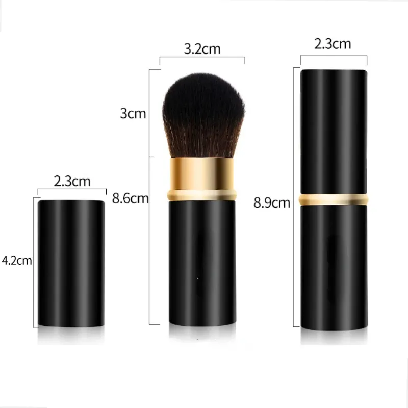Pinceau de maquillage rétractable pour femme, 1 pièce, pour poudre, fond de teint et blush 6