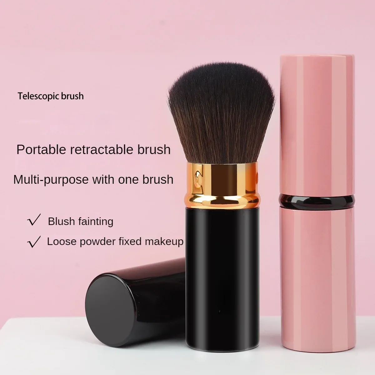 Pinceau de maquillage rétractable, vue générale