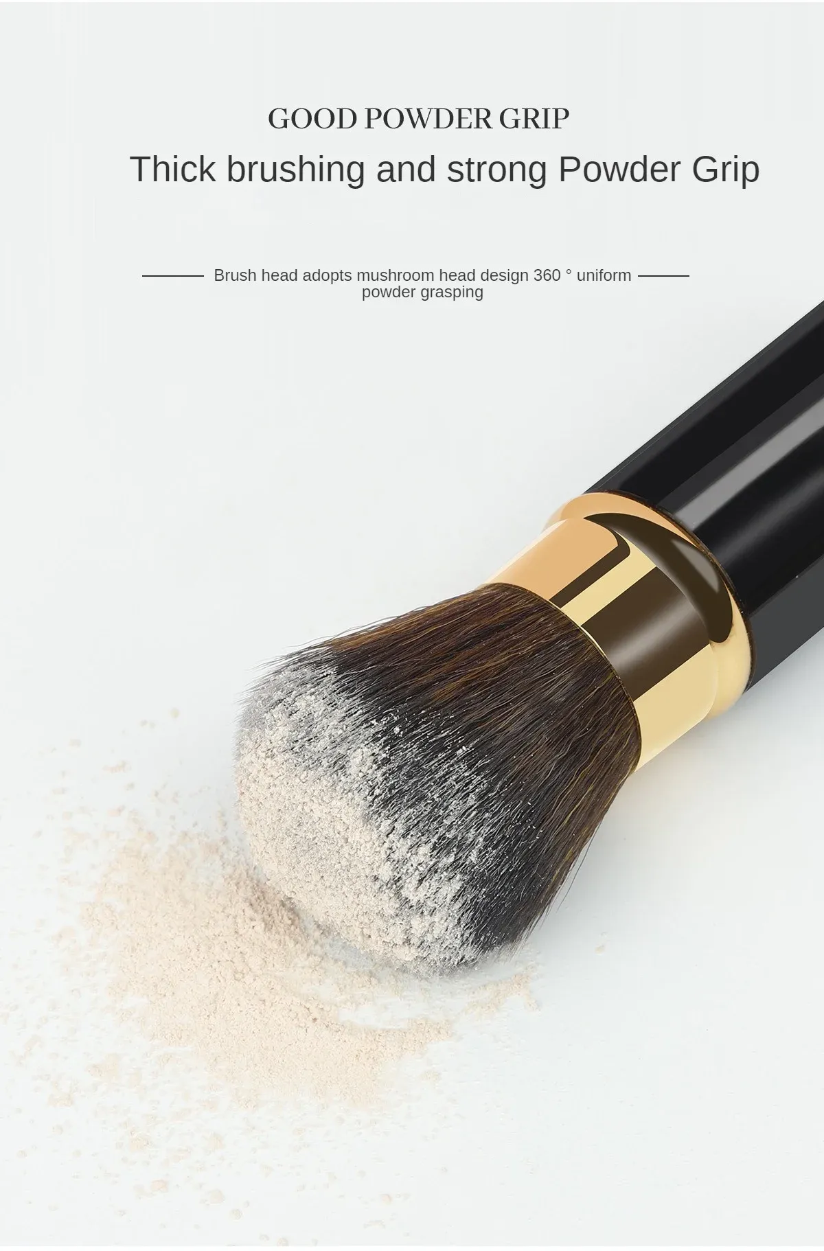 Détail du pinceau de maquillage rétractable