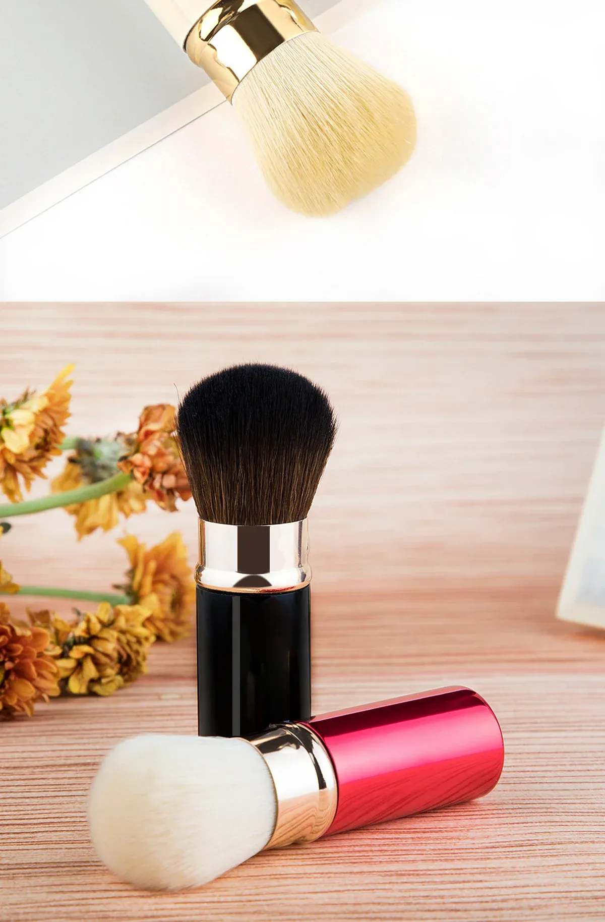 Pinceau de maquillage, mise en scène