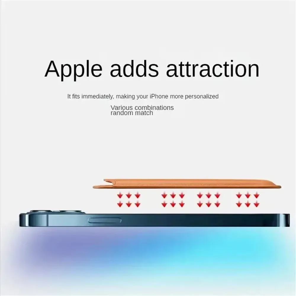 Porte-cartes magnétique en similicuir, étui pour cartes d'identité, support adhésif pour téléphone compatible MagSafe iPhone 17, housse de protection pour cartes 5