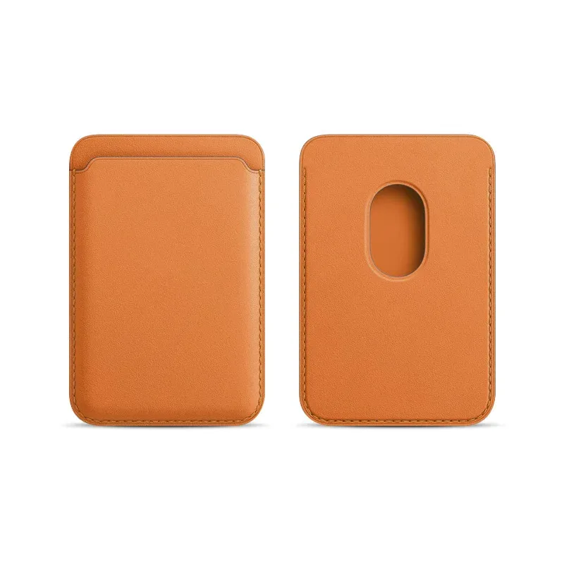 Porte-cartes magnétique en similicuir, étui pour cartes d'identité, support adhésif pour téléphone compatible MagSafe iPhone 17, housse de protection pour cartes 15