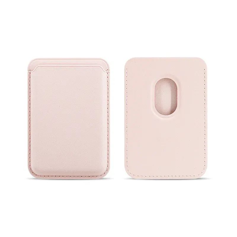 Porte-cartes magnétique en similicuir, étui pour cartes d'identité, support adhésif pour téléphone compatible MagSafe iPhone 17, housse de protection pour cartes 16