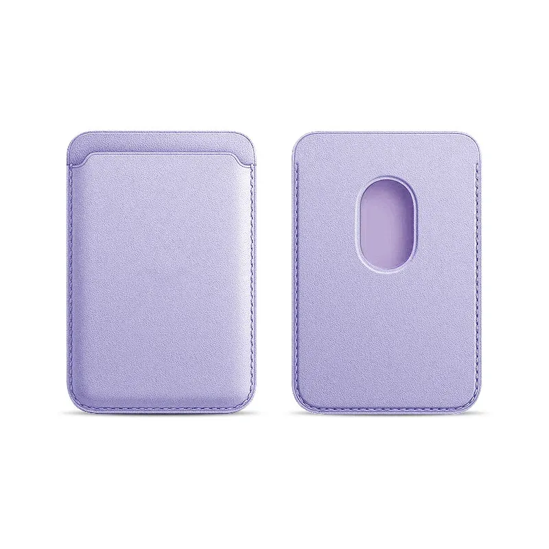 Porte-cartes magnétique en similicuir, étui pour cartes d'identité, support adhésif pour téléphone compatible MagSafe iPhone 17, housse de protection pour cartes 18