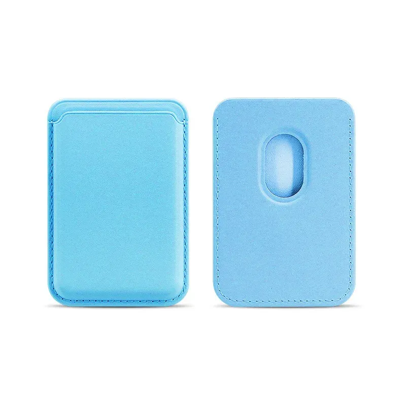 Porte-cartes magnétique en similicuir, étui pour cartes d'identité, support adhésif pour téléphone compatible MagSafe iPhone 17, housse de protection pour cartes 19