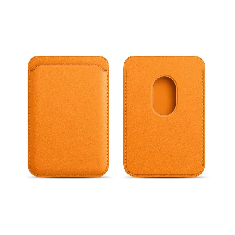 Porte-cartes magnétique en similicuir, étui pour cartes d'identité, support adhésif pour téléphone compatible MagSafe iPhone 17, housse de protection pour cartes 7