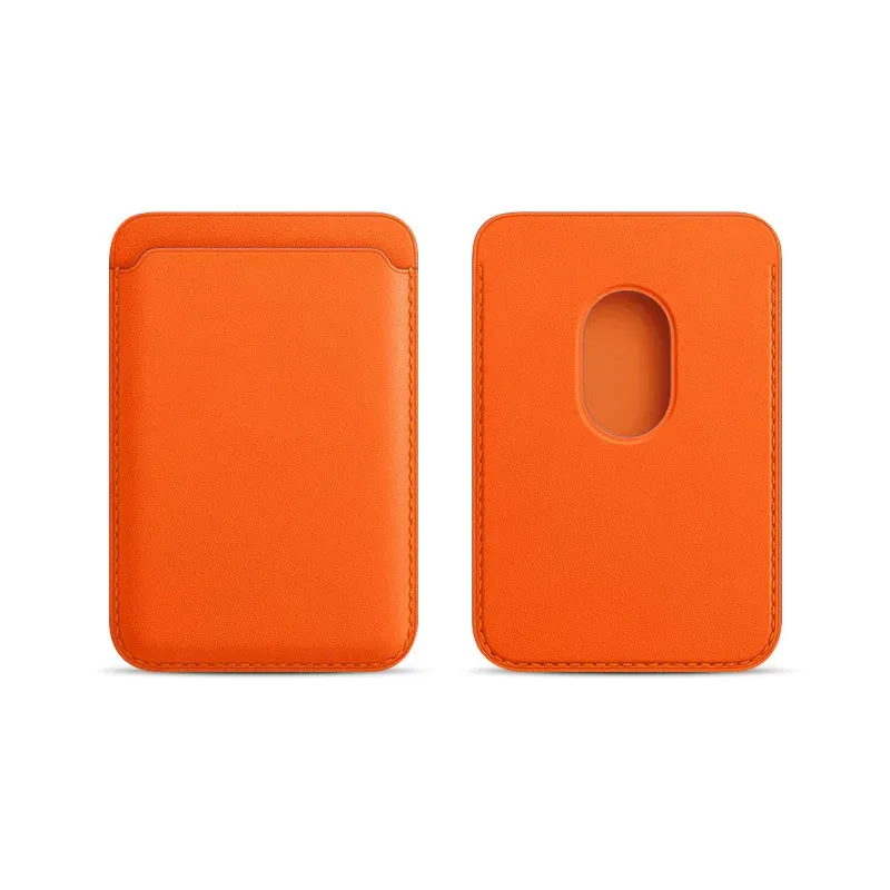 Porte-cartes magnétique en similicuir, étui pour cartes d'identité, support adhésif pour téléphone compatible MagSafe iPhone 17, housse de protection pour cartes 9