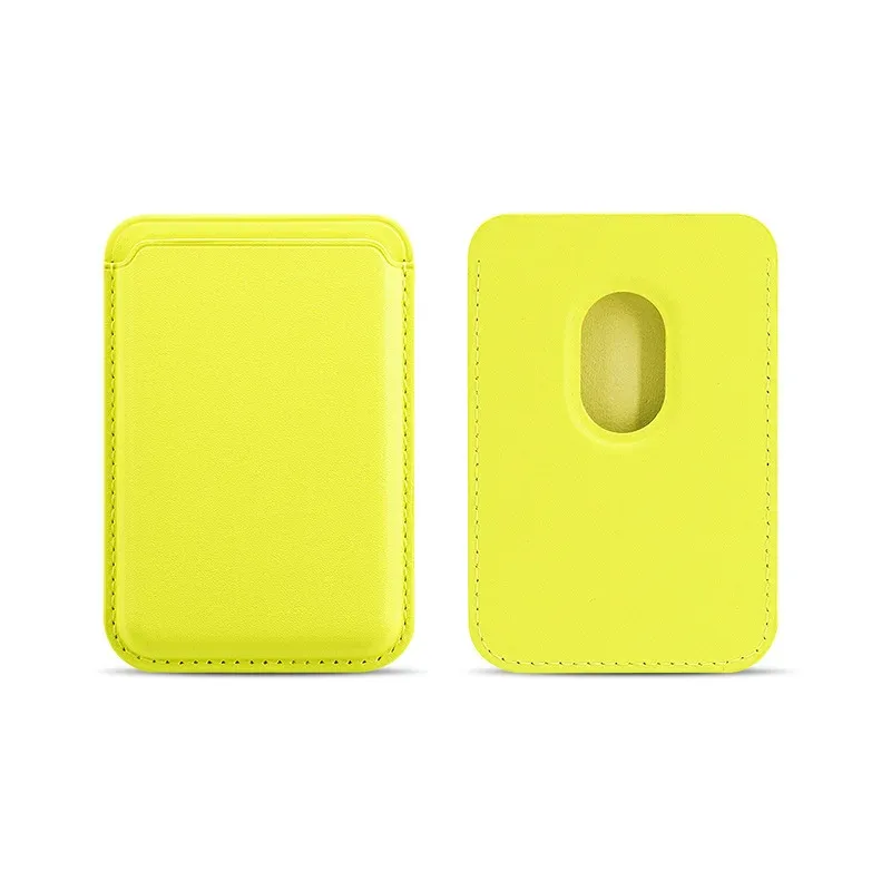 Porte-cartes magnétique en similicuir, étui pour cartes d'identité, support adhésif pour téléphone compatible MagSafe iPhone 17, housse de protection pour cartes 11