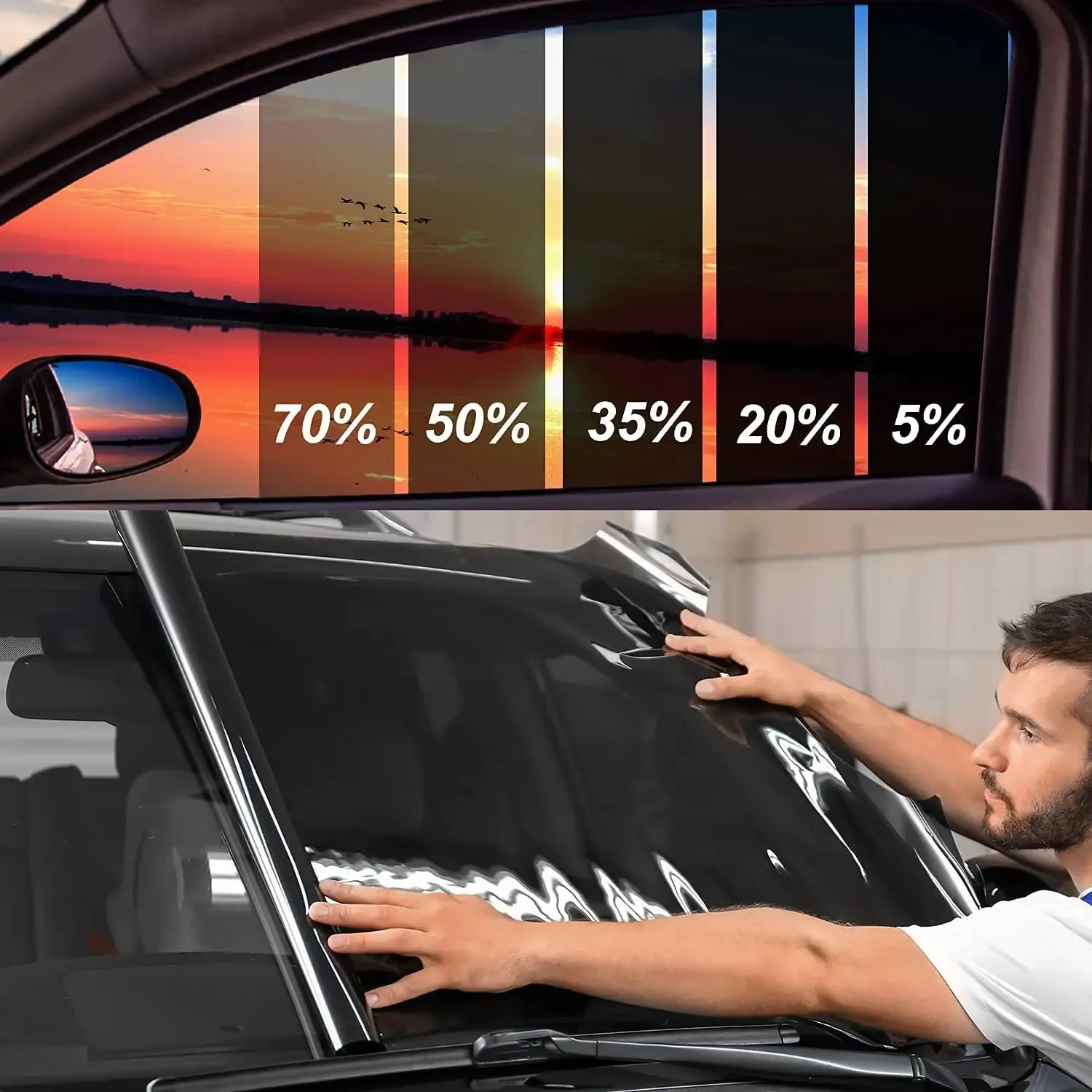 Film teinté pour vitres de voiture 8 m, protection UV et thermique, résistant aux rayures