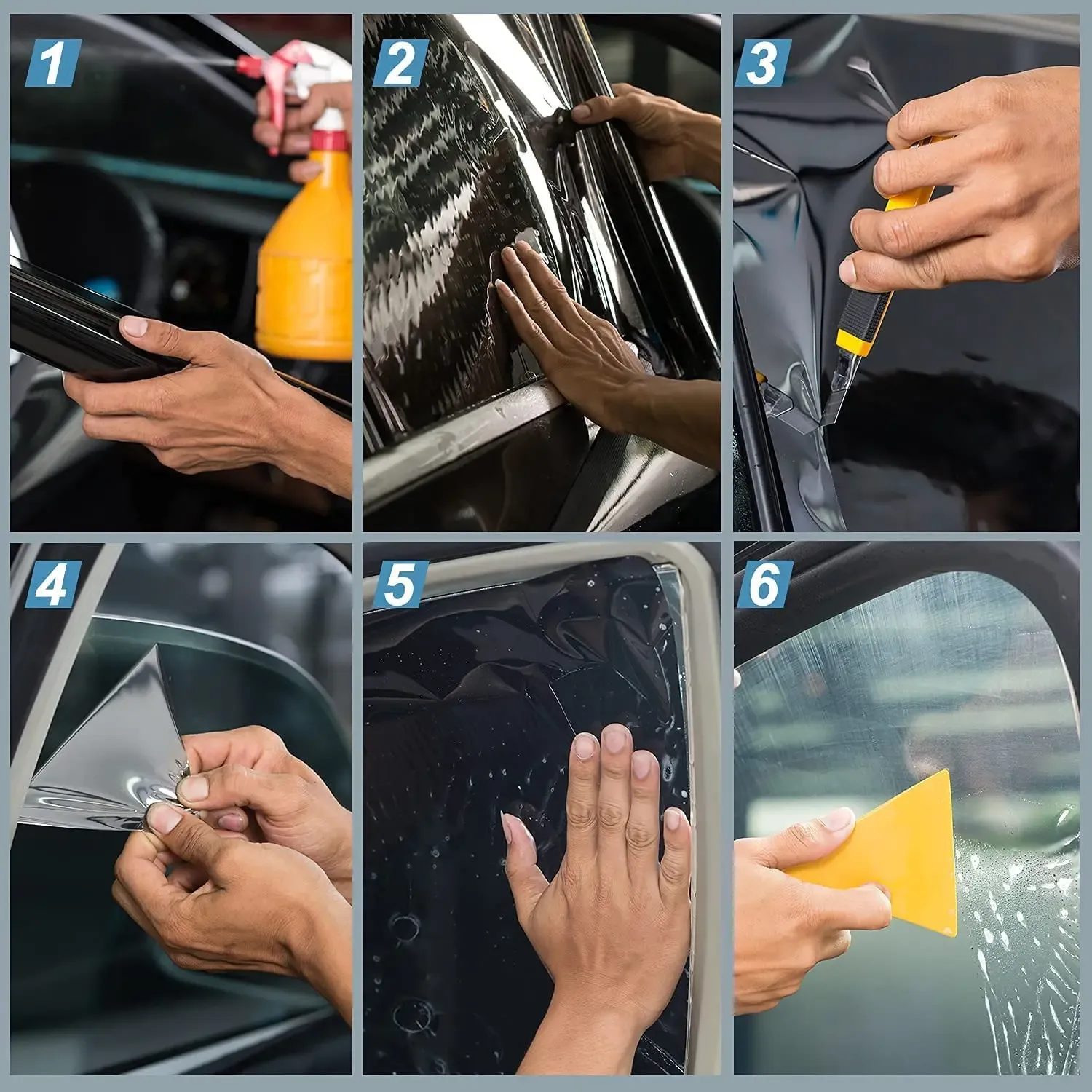 Film teinté pour vitres de voiture 8 m, protection UV et thermique, résistant aux rayures 6