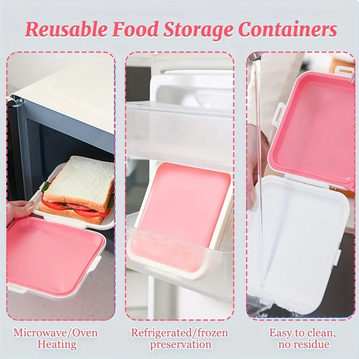 Boîte à sandwichs en silicone encliquetable pour le déjeuner et les voyages 2