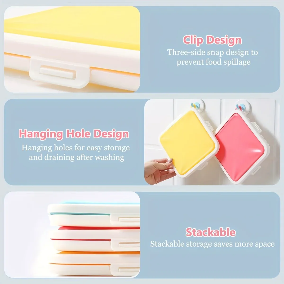 Boîte à sandwichs en silicone encliquetable pour le déjeuner et les voyages 5