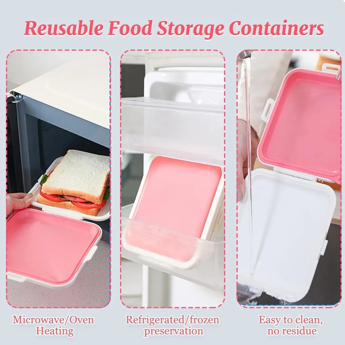 Boîte à sandwich en silicone en situation d'usage