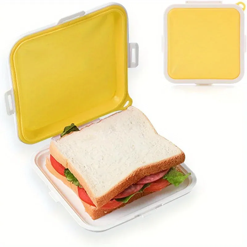 Boîte à sandwichs en silicone encliquetable pour le déjeuner et les voyages 7
