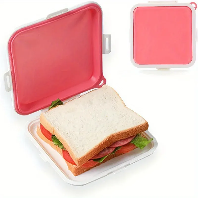 Boîte à sandwichs en silicone encliquetable pour le déjeuner et les voyages 10