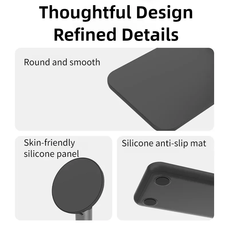 Support de téléphone magnétique flexible et réglable, support de bureau portable et pliable pour tous les smartphones, avec accessoires à pince serrante 4