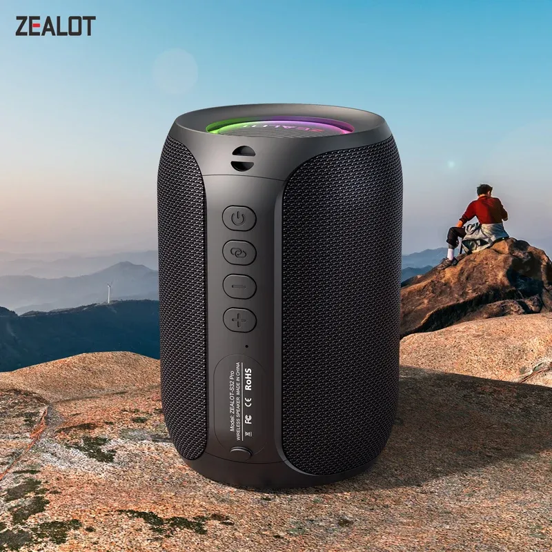 Haut-parleur Bluetooth 5.2 portable ZEALOT-S32PRO 15 W, étanche, sans fil, compatible TWS, avec lecteur carte TF - Image 1